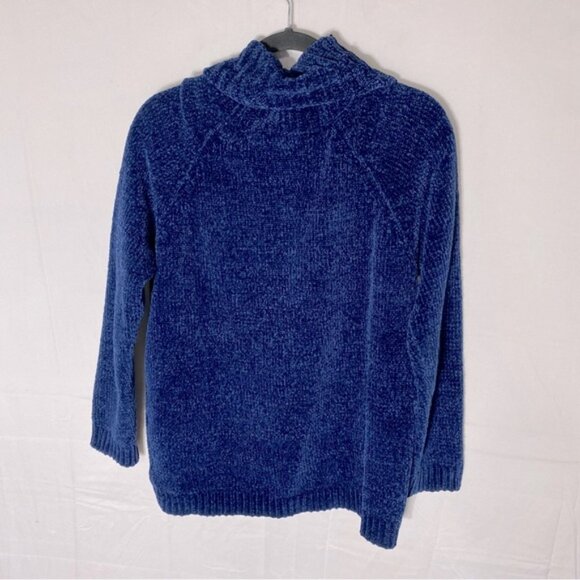 5/$25 Buffalo David Bitton Blue Chenille Cowl Neck Sweater S - Picture 2 of 15